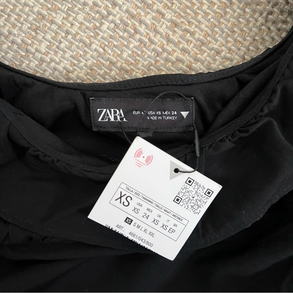 Zara Black Ruffle Crop Top - Picture 6 of 6